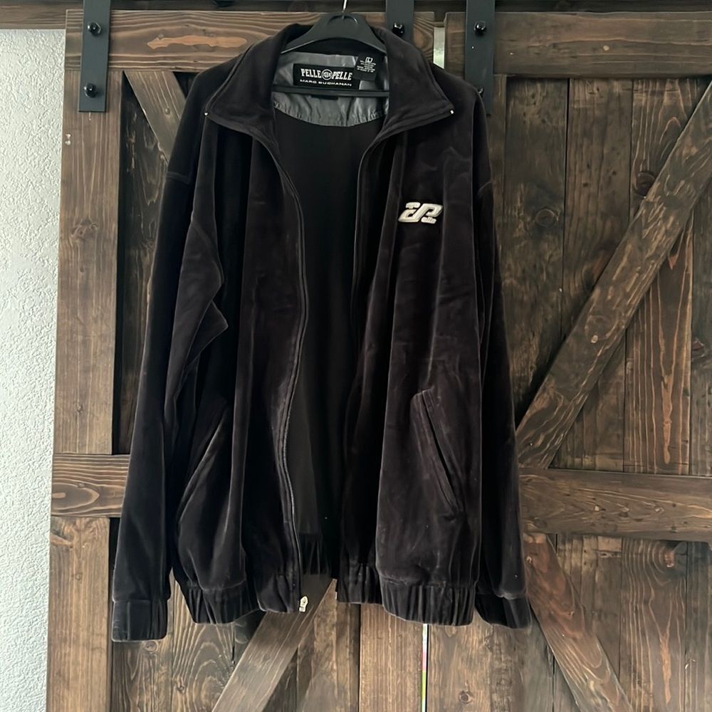 Pelle Pelle  marc buchanan velour tracksuit jacket Sz-Large